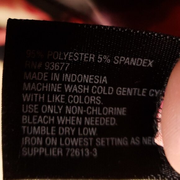 Worthington Womens Black Red Rose High Neck Stretchy Top  Medium - Picture 6 of 6